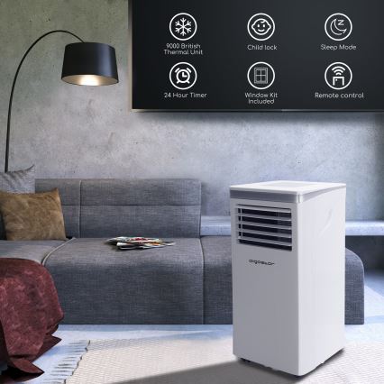 Aigostar - Умен мобилен климатик 3 в 1 1003W/230V 9000 BTU Wi-Fi бял + дистанционно управление