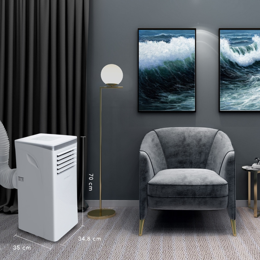 Aigostar - Умен мобилен климатик 3 в 1 1003W/230V 9000 BTU Wi-Fi бял + дистанционно управление