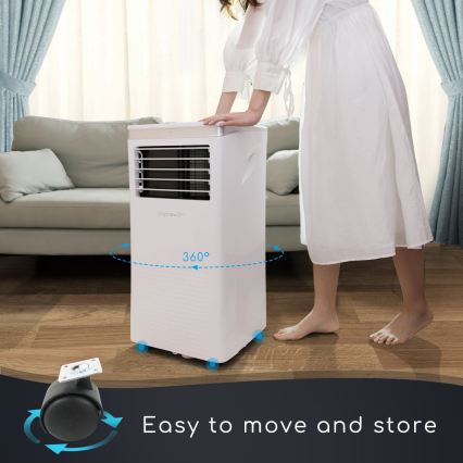 Aigostar - Умен мобилен климатик 3 в 1 1003W/230V 9000 BTU Wi-Fi бял + дистанционно управление