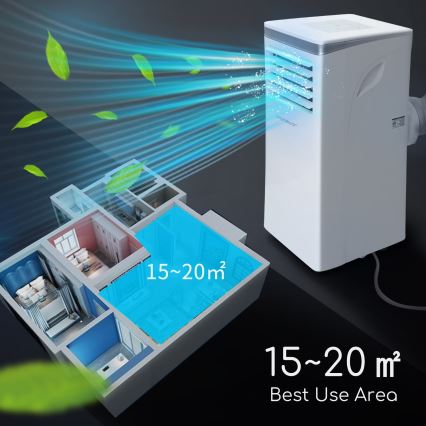 Aigostar - Умен мобилен климатик 3 в 1 1003W/230V 9000 BTU Wi-Fi бял + дистанционно управление