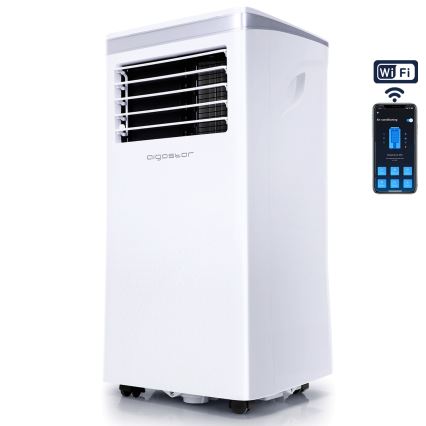 Aigostar - Умен мобилен климатик 3 в 1 1003W/230V 9000 BTU Wi-Fi бял + дистанционно управление