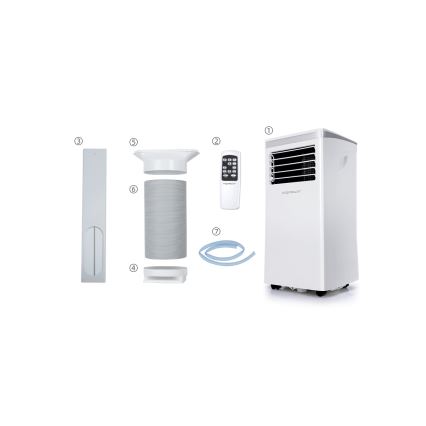 Aigostar - Умен мобилен климатик 3 в 1 1003W/230V 9000 BTU Wi-Fi бял + дистанционно управление