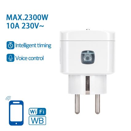 Aigostar - Умен контакт E 2300W Wi-Fi Tuya