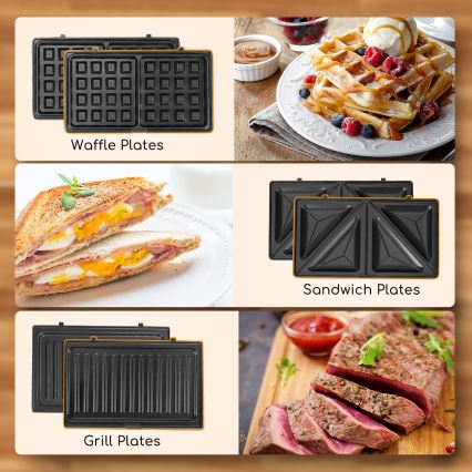 Aigostar - Уред за приготвяне на сандвичи 800W/230V черен
