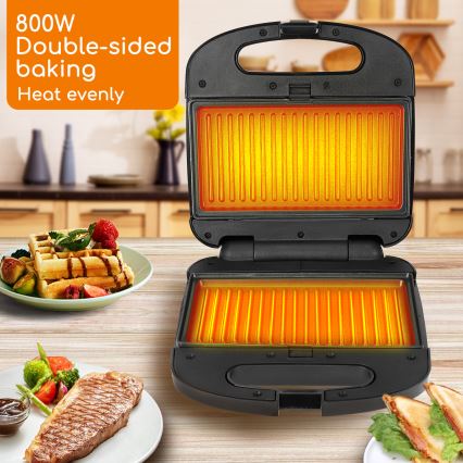 Aigostar - Уред за приготвяне на сандвичи 800W/230V черен