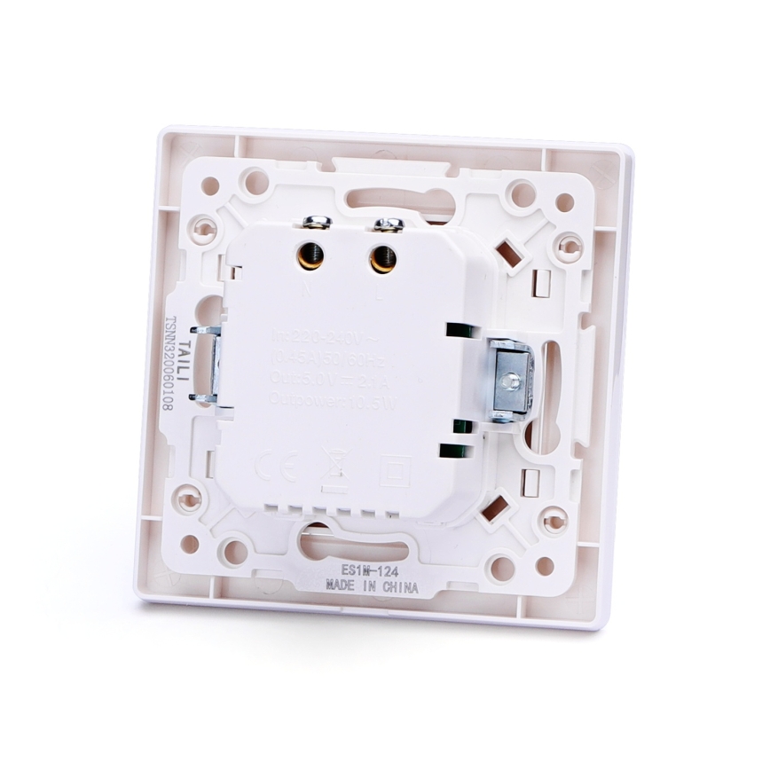 Aigostar - USB захранваща розетка с рамка 2x USB-A бяла