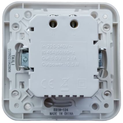 Aigostar - USB захранваща розетка с рамка, 2x USB-A, бяла
