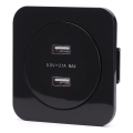Aigostar - USB захранваща розетка с рамка 2x USB-A черна