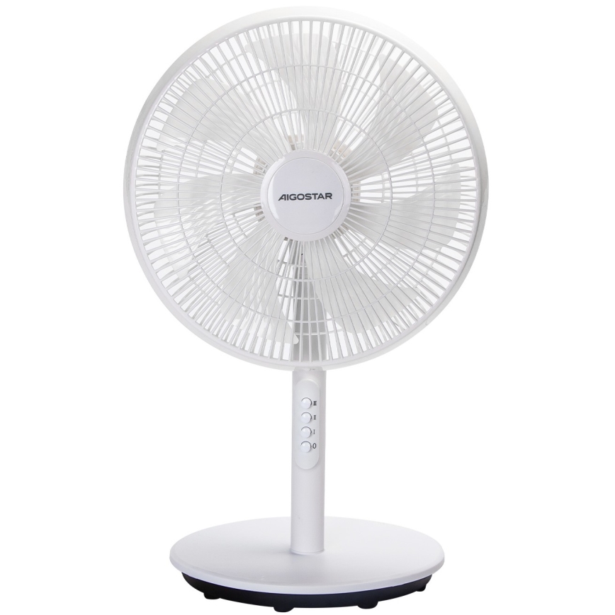 Aigostar - Вентилатор на стойка 45 W / 230 V, диаметър 35 см, бял