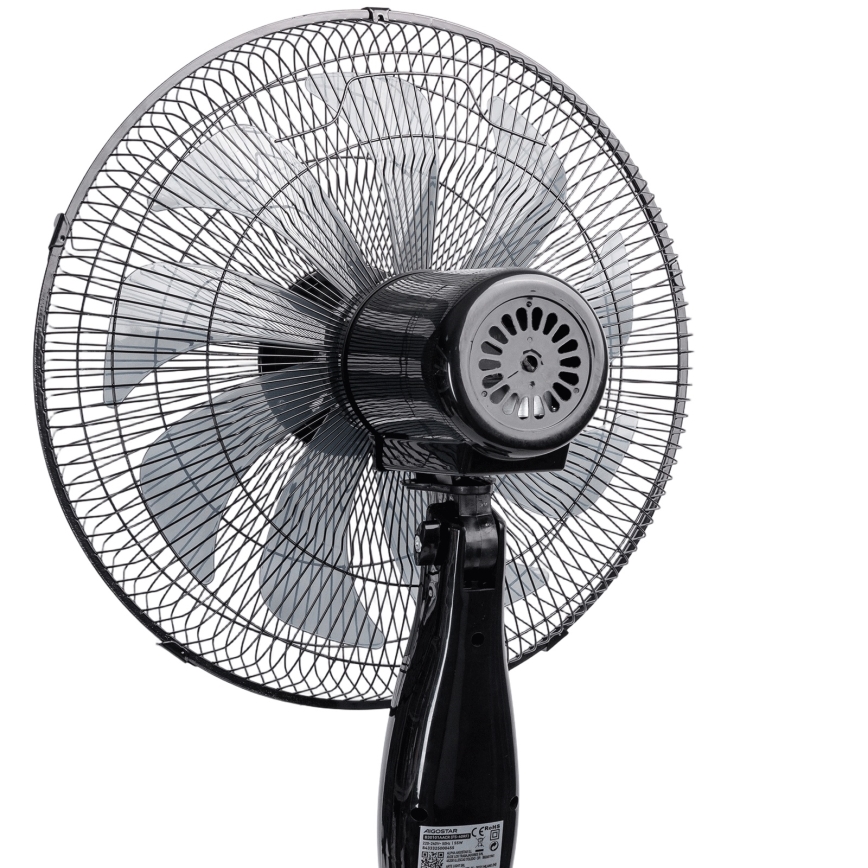 Aigostar - Подов вентилатор 60 W/230 V, 130 см, черен, с дистанционно управление