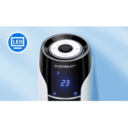 Aigostar - Вентилатор тип кула 50W/230V черен/бял + дистанционно управление