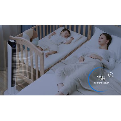 Aigostar - Вентилатор тип кула 50W/230V черен/бял + дистанционно управление