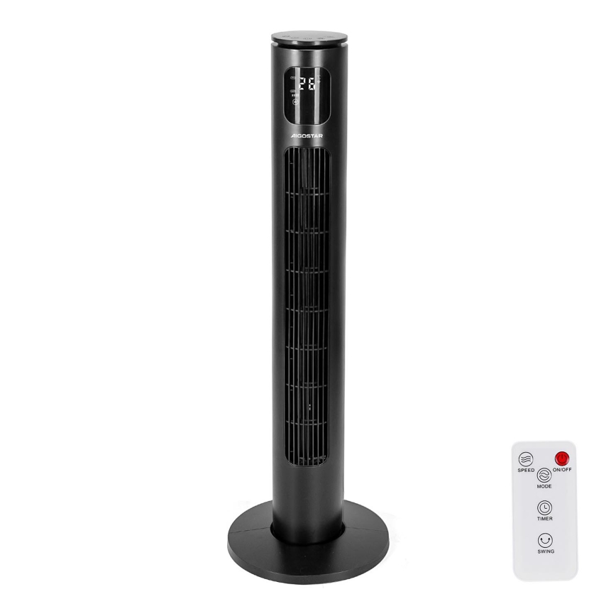 Aigostar - Вентилатор тип кула 50W/230V черен Wi-Fi + дистанционно управление