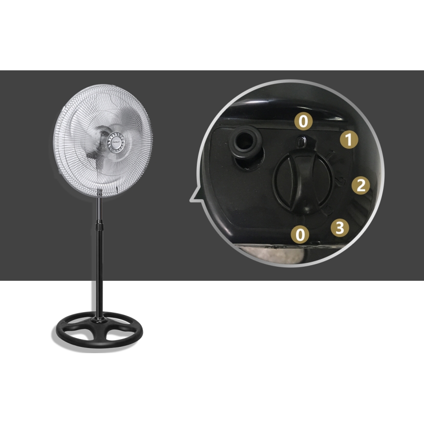 Aigostar - Вентилатор тип кула 50W/230V лъскав хром/черен