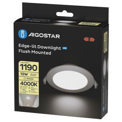 Aigostar - Вградено LED осветително тяло 12W/230V 4000K Ø 17 см бяло