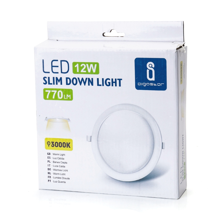 Aigostar - Вградено LED осветително тяло LED/12W/230V 3000K Ø 17 см бяло