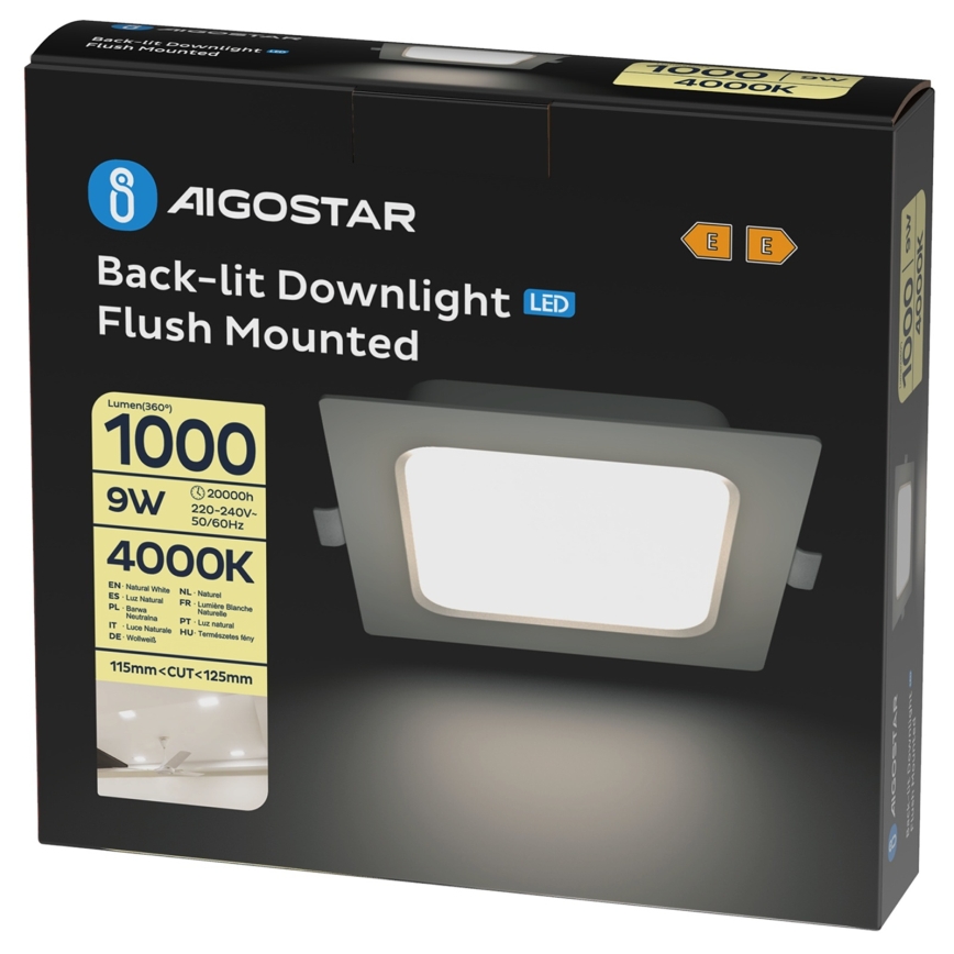 Aigostar - Вградено LED осветително тяло LED/9W/230V 4000K 14,5x14,5 cm бяло
