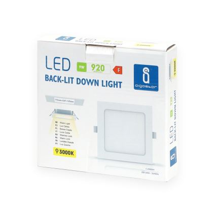 Aigostar - Вградено таванно LED осветително тяло LED/9W/230V 3000K 14,5x14,5 cm бяло