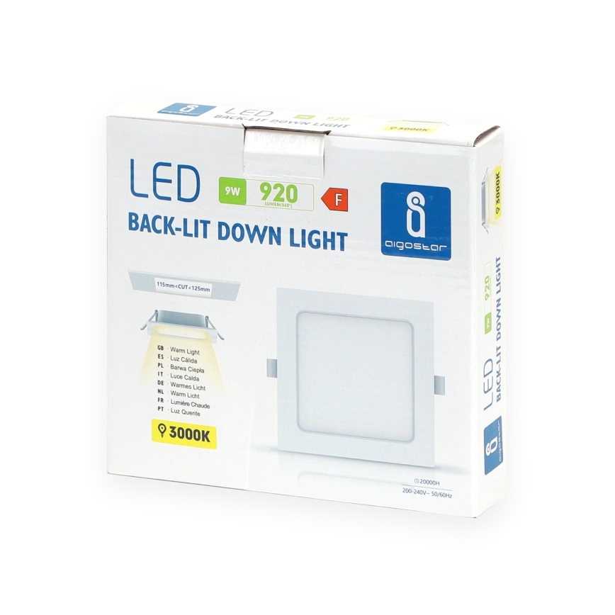 Aigostar - Вградено таванно LED осветително тяло LED/9W/230V 3000K 14,5x14,5 cm бяло