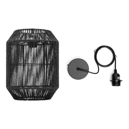 Aigostar - Висяща лампа на кабел 1xE27/60W/230V черна Ø 23 см