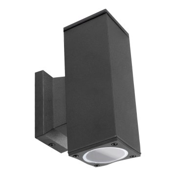Aigostar - Външен стенен аплик 2xGU10/230V IP65 черен, квадратен