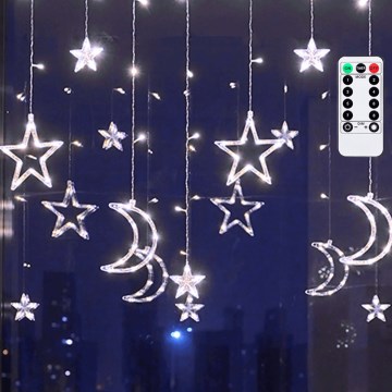 Aigostar - Външна LED коледна гирлянда 120xLED/6W/230V/8 функции 3x0,6m IP44 студено бяла + дистанционно управление