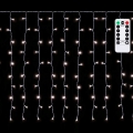 Aigostar - Външна коледна LED гирлянда 300 LED / 8 режима, 3 x 1 m, IP44, студено бяло + дистанционно управление