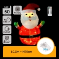 Aigostar - външна коледна LED украса 50xLED/3xAA 0,7m IP44 топло бяло Дядо Коледа