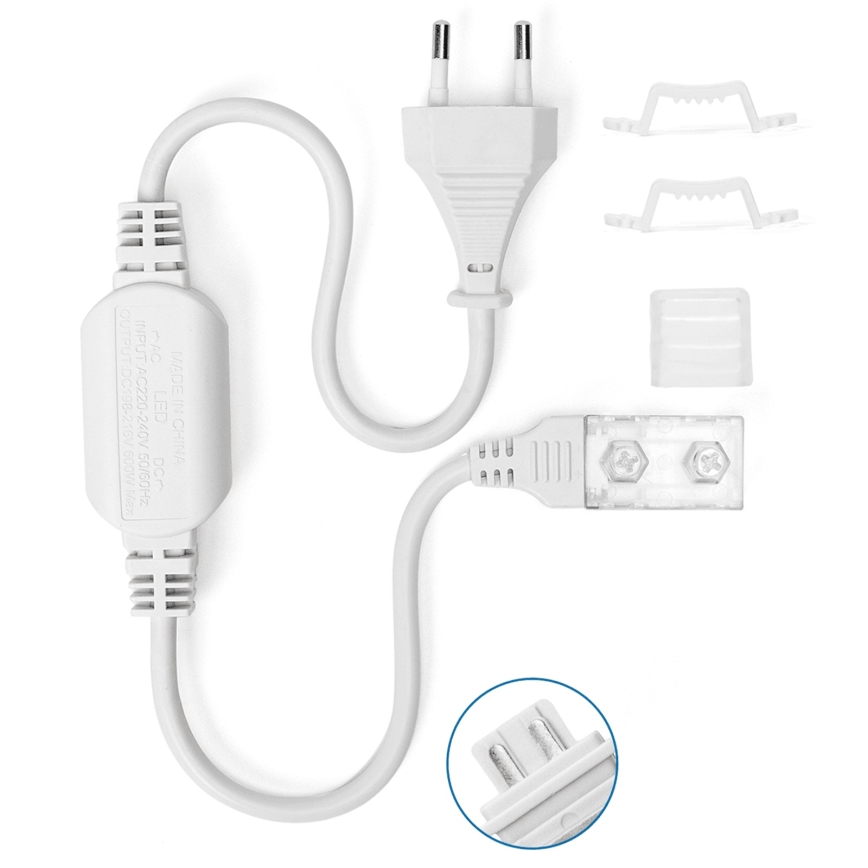 Aigostar - Захранване за LED ленти 10 мм, 600 W/230 V, бяло