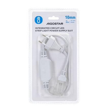 Aigostar - Захранване за LED ленти 10 мм, 600 W/230 V, бяло