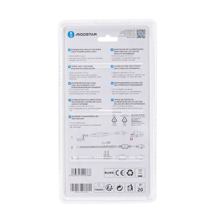 Aigostar - Захранване за LED ленти 10 мм, 600 W/230 V, бяло