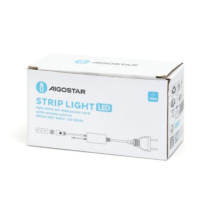 Aigostar - Захранващ кабел за LED RGB лента 1000W/230V с дистанционно управление