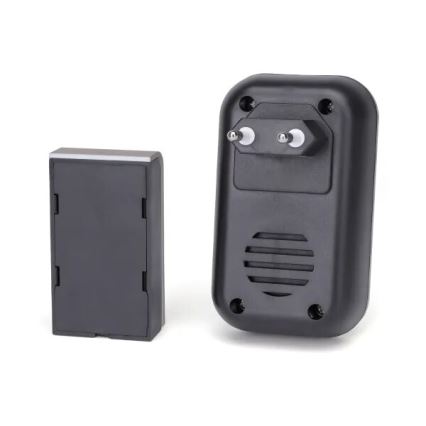 Aigostar - К-кт 2бр. безжичен звънен за контакт 230V IP44 черен/мед