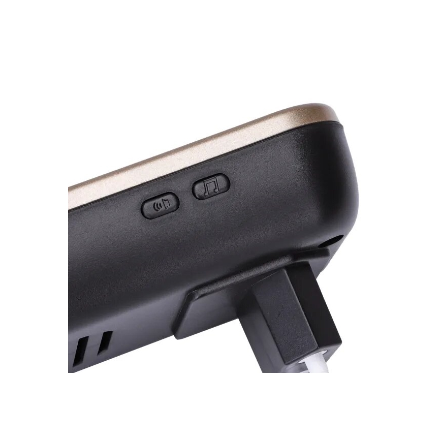 Aigostar - К-кт 2бр. безжичен звънен за контакт 230V IP44 черен/мед