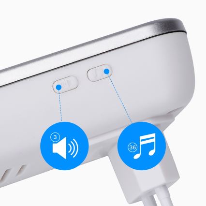 Aigostar - К-кт 2бр. безжични звънци за контакт 230V IP44 бели