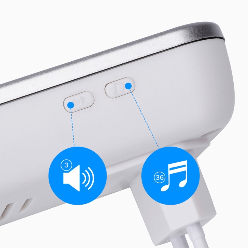 Aigostar - К-кт 2бр. безжични звънци за контакт 230V IP44 бели