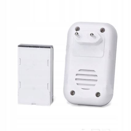 Aigostar - К-кт 2бр. безжични звънци за контакт 230V IP44 бели