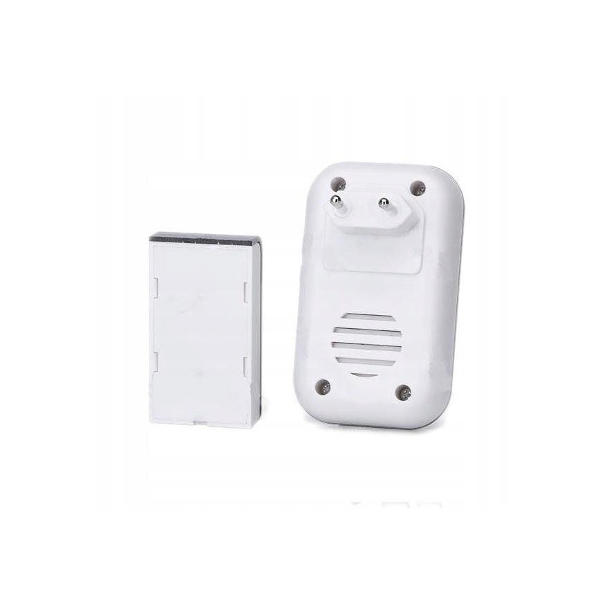 Aigostar - К-кт 2бр. безжични звънци за контакт 230V IP44 бели