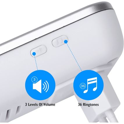 Aigostar - К-кт 2бр. безжични звънци за контакт 230V IP44 сребристи