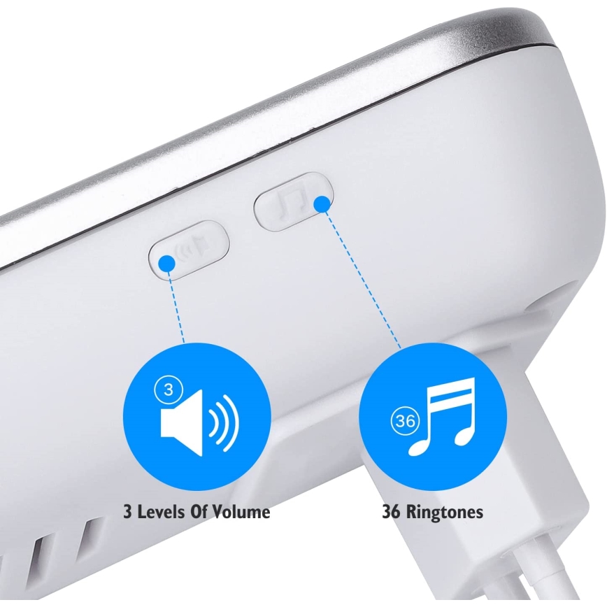 Aigostar - К-кт 2бр. безжични звънци за контакт 230V IP44 сребристи