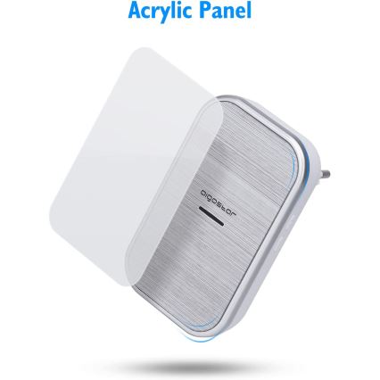 Aigostar - К-кт 2бр. безжични звънци за контакт 230V IP44 сребристи