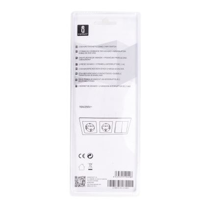 Aigostar - К-кт 2бр. контакт с превключвател 2x16A/250V