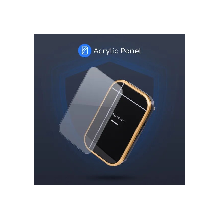 Aigostar - К-кт 2x Безжичен звънец за контакт 230V/12V IP44 черен/меден
