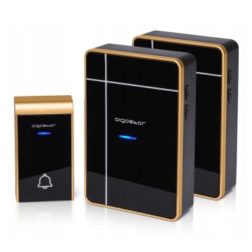 Aigostar - К-кт 2x Безжичен звънец 3xAA/12V IP44 черен