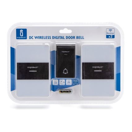 Aigostar - К-кт 2x Безжичен звънец 3xAA/12V IP44 бял/черен