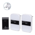 Aigostar - К-кт 2x Безжичен звънец за контакт 230V/12V IP44 бял/черен