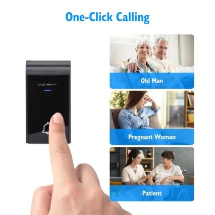 Aigostar - К-кт 2x Безжичен звънец за контакт 230V/12V IP44 бял/черен