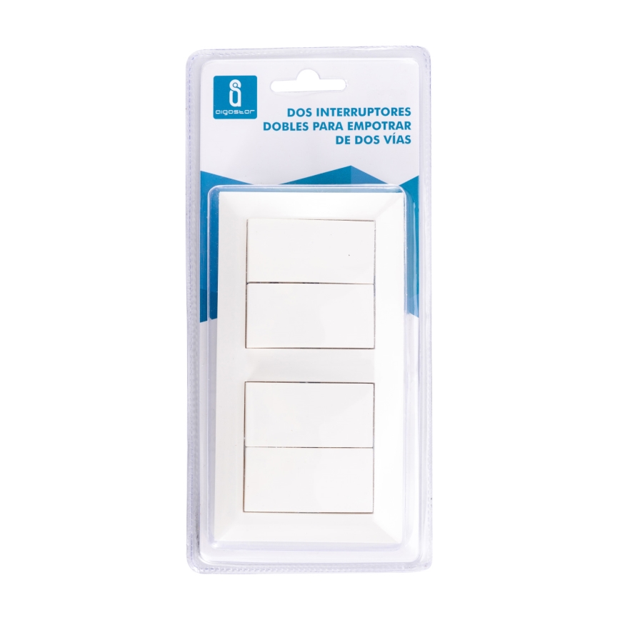 Aigostar - К-кт 2x Домашен превключвател с 2 бутона 250V/10A