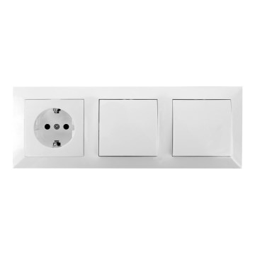 Aigostar - К-кт 2x Домашен превключвател с букса 1x16A/250V SCHUKO