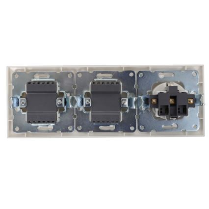 Aigostar - К-кт 2x Домашен превключвател с букса 1x16A/250V SCHUKO
